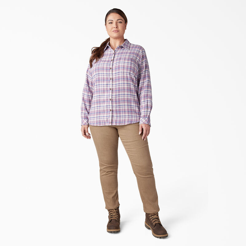 Dickies Plus Long Sleeve Plaid Flannel Shirt Grapeade/Orchard Plaid ID-iIwS8e7z