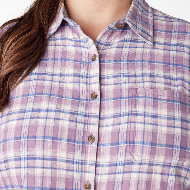 Dickies Plus Long Sleeve Plaid Flannel Shirt Grapeade/Orchard Plaid ID-iIwS8e7z