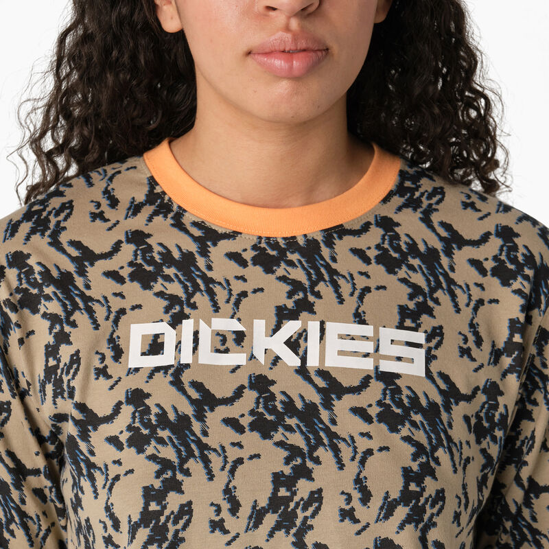 Dickies Camo Long Sleeve Cropped T-Shirt Desert Sand Glitch Camo ID-iLzXScfe