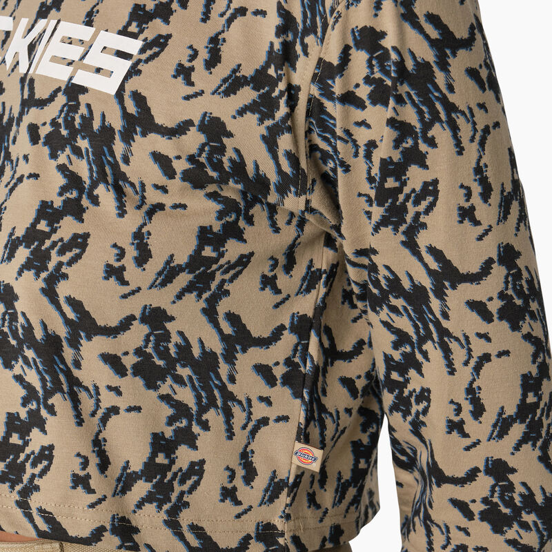 Dickies Camo Long Sleeve Cropped T-Shirt Desert Sand Glitch Camo ID-iLzXScfe