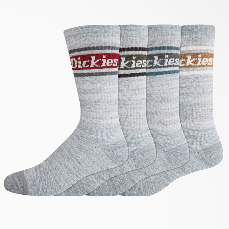 Dickies Rugby Stripe Socks, Size 6-12, 4-Pack Gray ID-j1MWnM1t