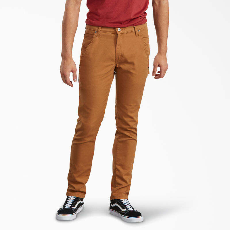 Dickies Slim Fit Tapered Leg Carpenter Duck Pants Stonewashed Brown Duck ID-j2y1eLhv