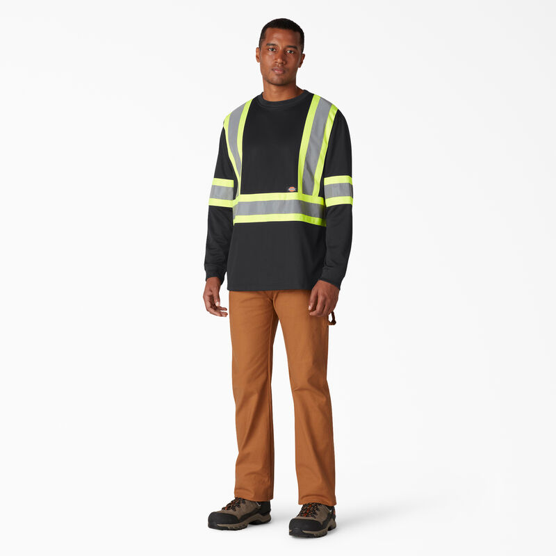 Dickies Hi Vis Safety Long Sleeve T-Shirt Black ID-jL4fUU3L