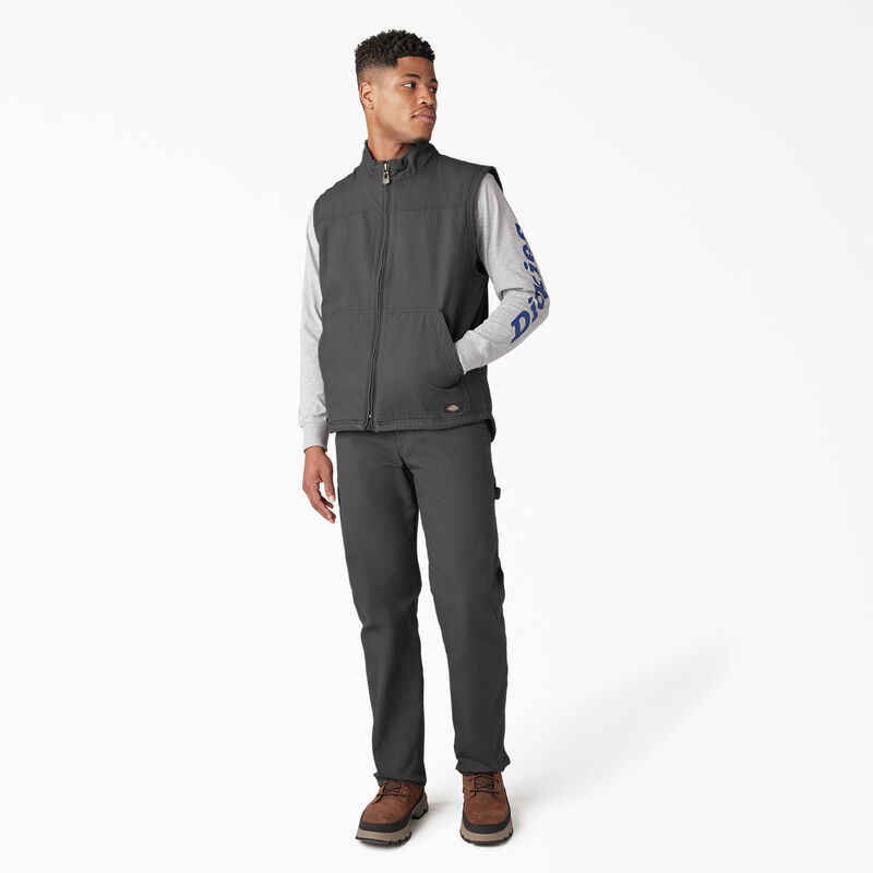 Dickies Duck Canvas High Pile Fleece Lined Vest Rinsed Slate ID-jX7SLUSM