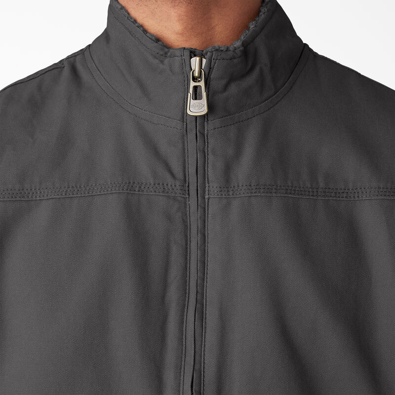 Dickies Duck Canvas High Pile Fleece Lined Vest Rinsed Slate ID-jX7SLUSM