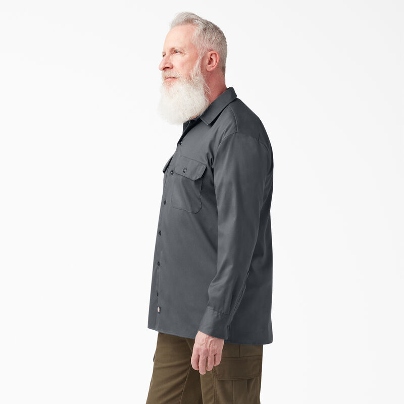 Dickies Relaxed Fit Long Sleeve Work Shirt Charcoal Gray ID-jaSOCQLD