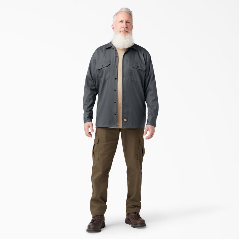 Dickies Relaxed Fit Long Sleeve Work Shirt Charcoal Gray ID-jaSOCQLD