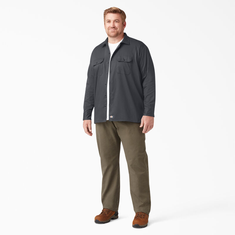Dickies Relaxed Fit Long Sleeve Work Shirt Charcoal Gray ID-jaSOCQLD