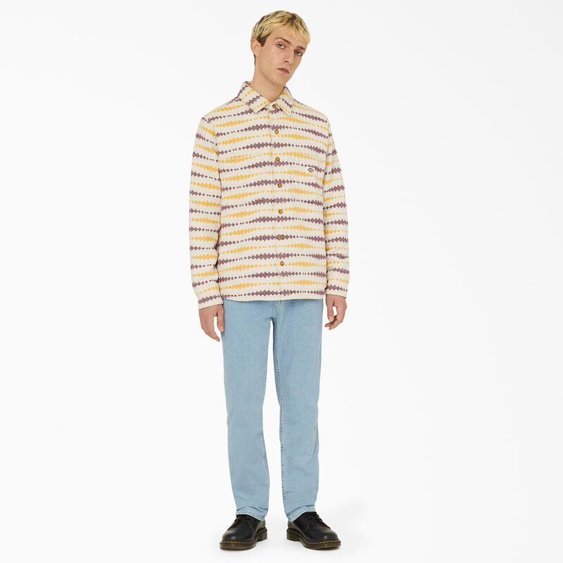 Dickies Falkville Long Sleeve Shirt Ecru/Grape ID-k1RFlPDS