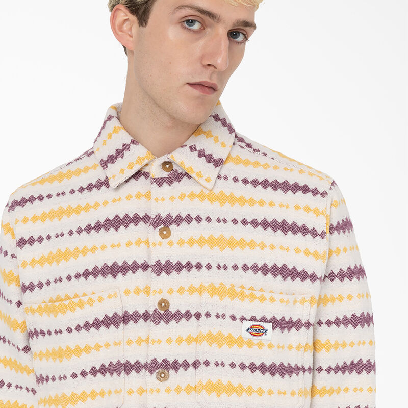 Dickies Falkville Long Sleeve Shirt Ecru/Grape ID-k1RFlPDS