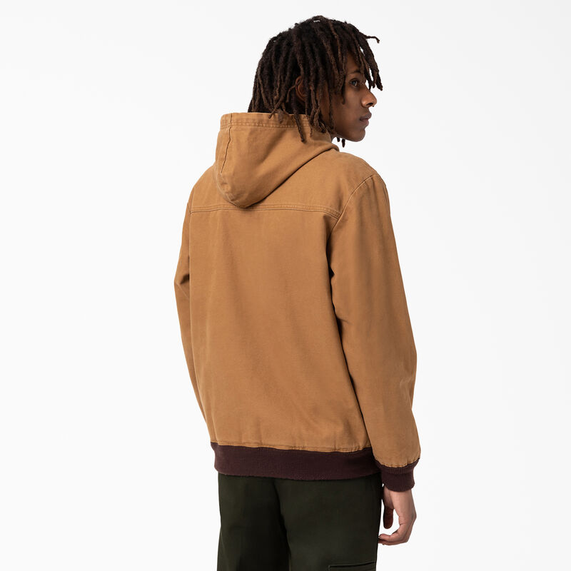 Dickies Hooded Bomber Jacket Stonewashed Brown Duck ID-k1Tg8sXx
