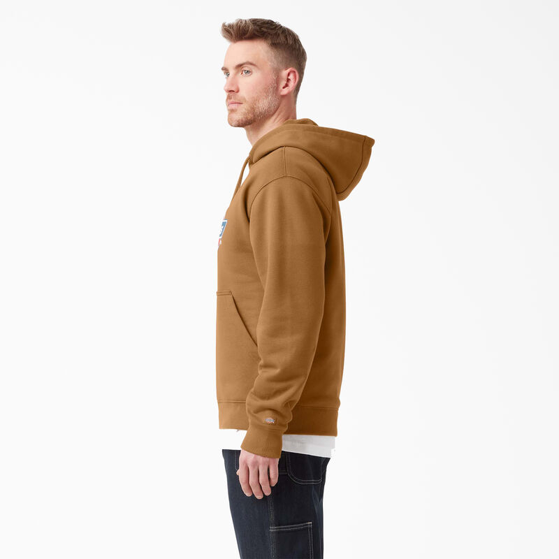 Dickies Water Repellent Tri-Color Logo Hoodie Brown Duck ID-kMYZXSmT