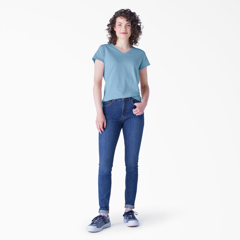 Dickies Short Sleeve V-Neck T-Shirt Dusty Blue ID-kRbVPjZI