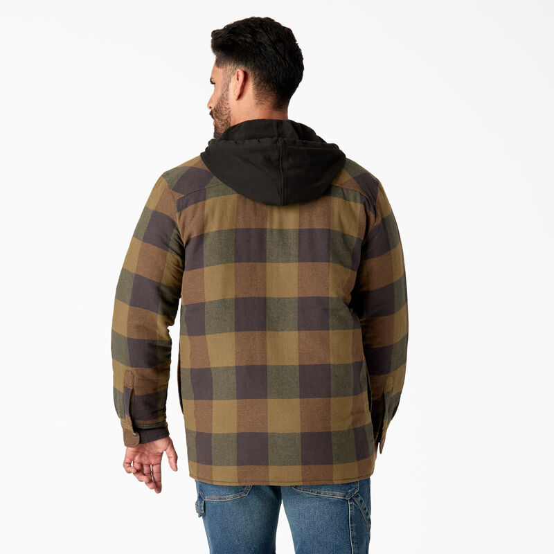 Dickies Flannel Hooded Shirt Jacket Navy/Brown Duck Buffalo ID-kVJ5cxcU
