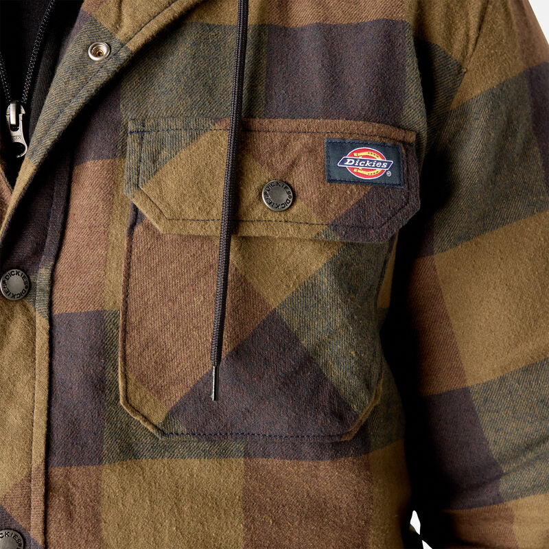 Dickies Flannel Hooded Shirt Jacket Navy/Brown Duck Buffalo ID-kVJ5cxcU