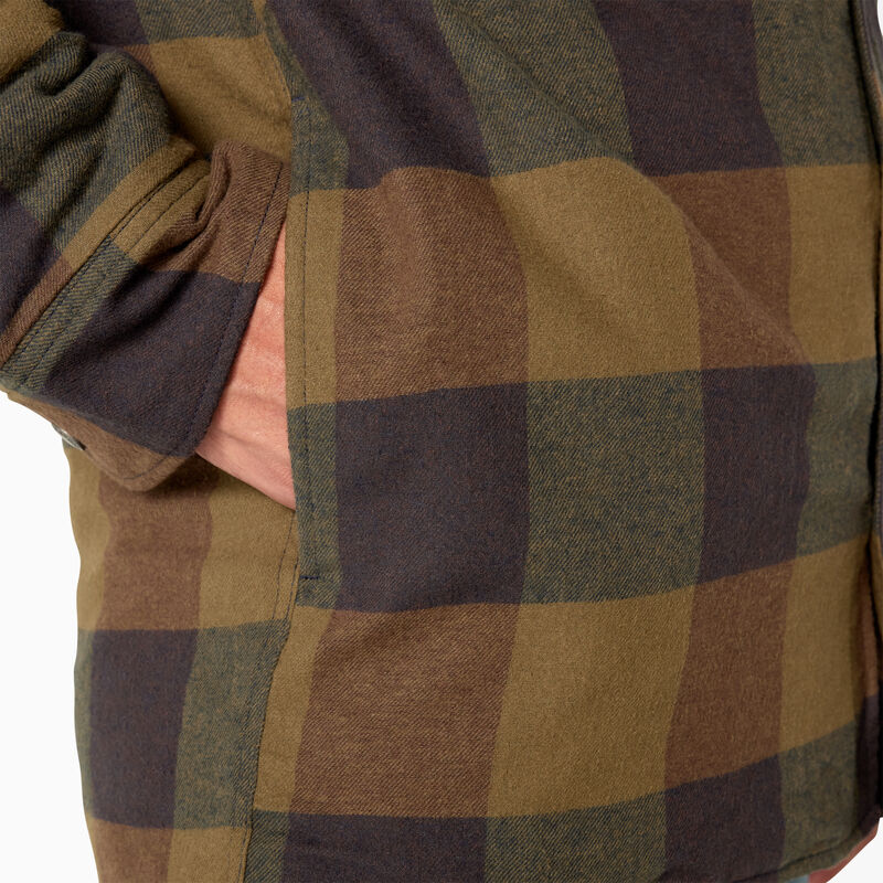 Dickies Flannel Hooded Shirt Jacket Navy/Brown Duck Buffalo ID-kVJ5cxcU