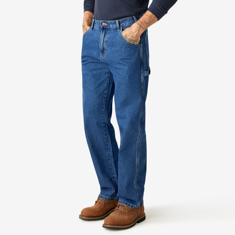 Dickies Relaxed Fit Carpenter Jeans Stonewashed Indigo Blue ID-kcdO9u1t