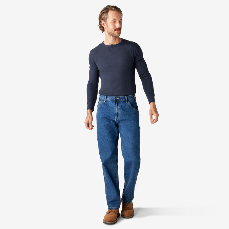 Dickies Relaxed Fit Carpenter Jeans Stonewashed Indigo Blue ID-kcdO9u1t