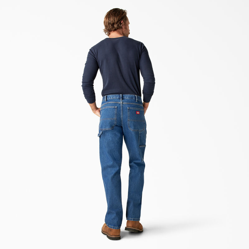 Dickies Relaxed Fit Carpenter Jeans Stonewashed Indigo Blue ID-kcdO9u1t