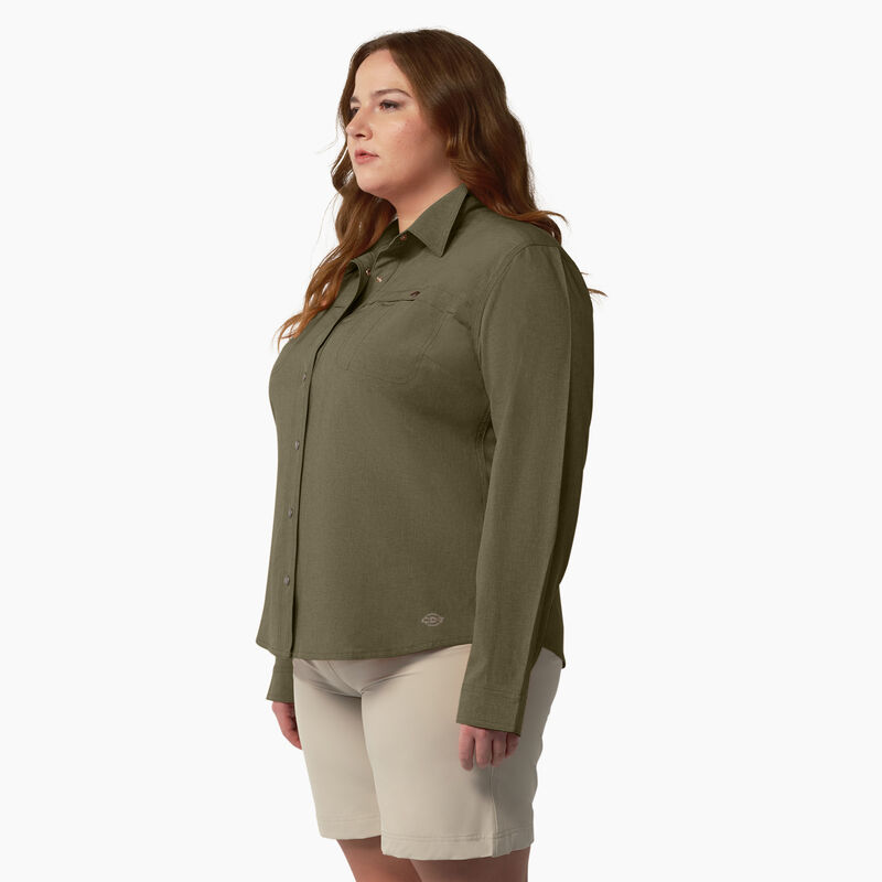 Dickies Plus Cooling Roll-Tab Work Shirt Military Green Heather ID-l9zNKbBc