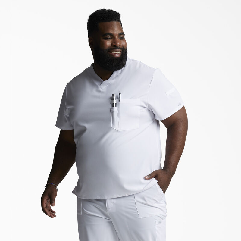 Dickies Men's EDS Essentials V-Neck Scrub Top White ID-lJBXZv46