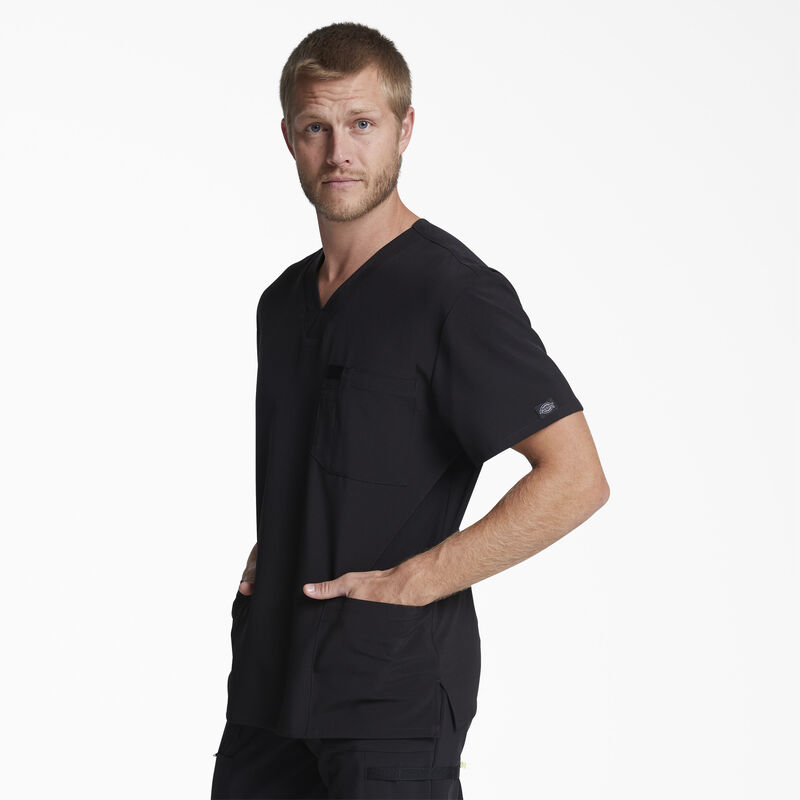 Dickies Men's EDS Essentials V-Neck Scrub Top with Patch Pockets Black ID-lsAw1t3d