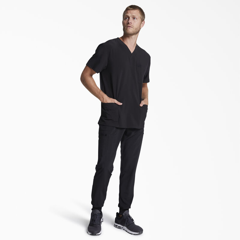 Dickies Men's EDS Essentials V-Neck Scrub Top with Patch Pockets Black ID-lsAw1t3d