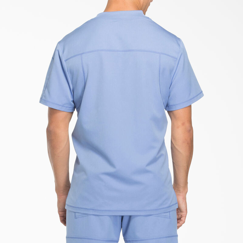 Dickies Men's Dynamix V-Neck Scrub Top with Zip Pocket Ceil Blue ID-m1XJ6wGd