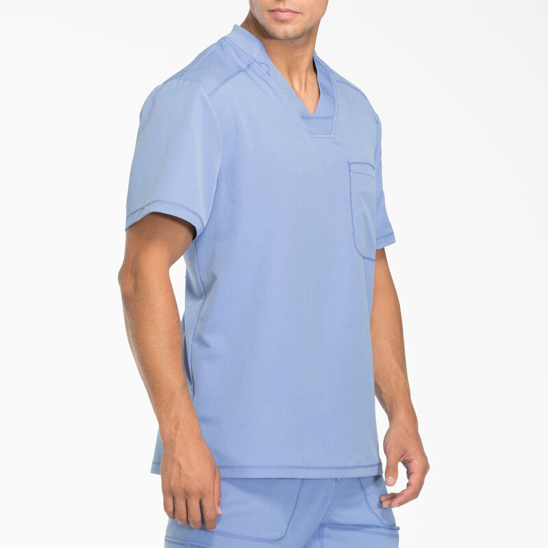 Dickies Men's Dynamix V-Neck Scrub Top with Zip Pocket Ceil Blue ID-m1XJ6wGd