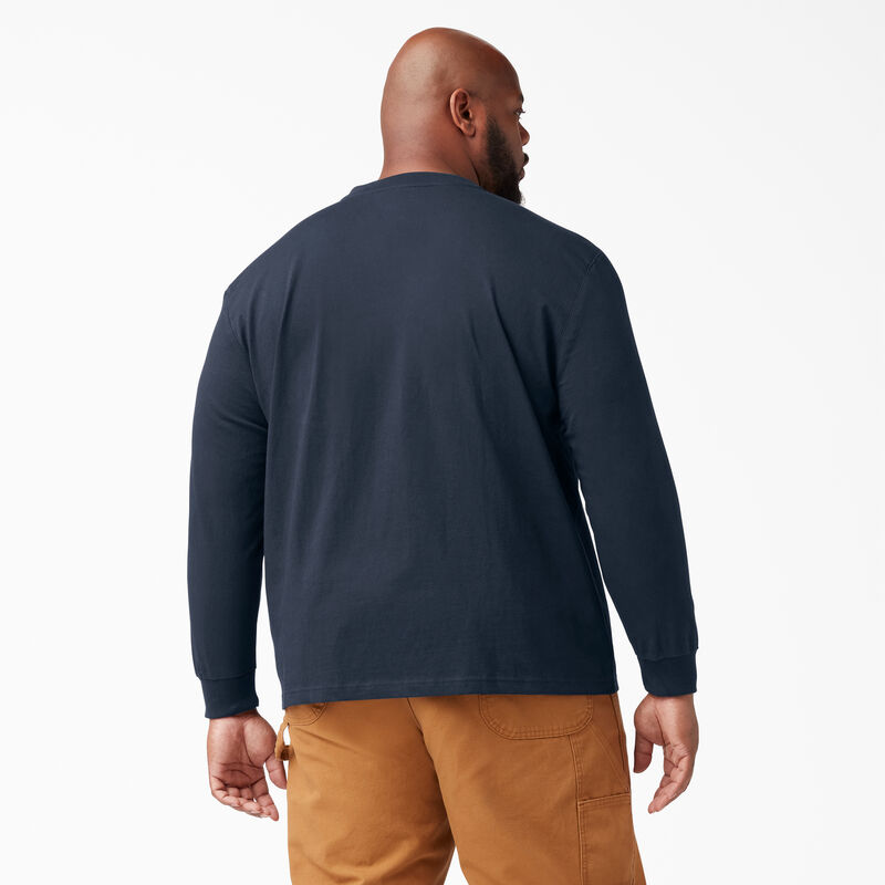 Dickies Heavyweight Long Sleeve Henley T-Shirt Dark Navy ID-mDC7t9dg