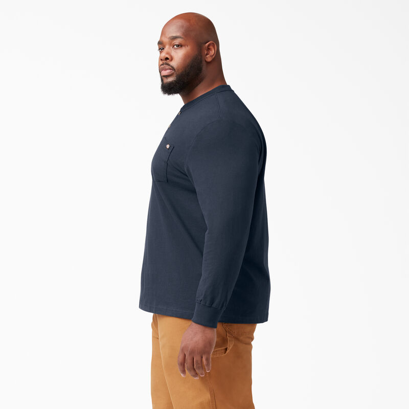 Dickies Heavyweight Long Sleeve Henley T-Shirt Dark Navy ID-mDC7t9dg
