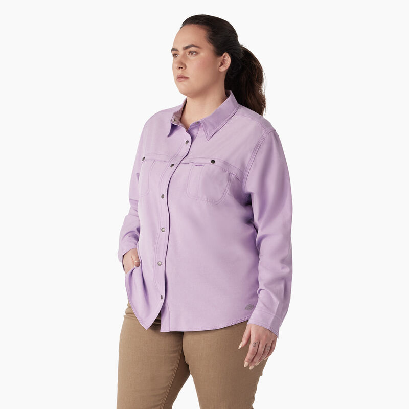 Dickies Plus Cooling Roll-Tab Work Shirt Purple Rose ID-mVJf0Arz