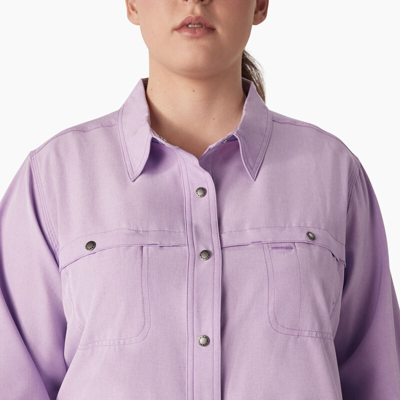 Dickies Plus Cooling Roll-Tab Work Shirt Purple Rose ID-mVJf0Arz