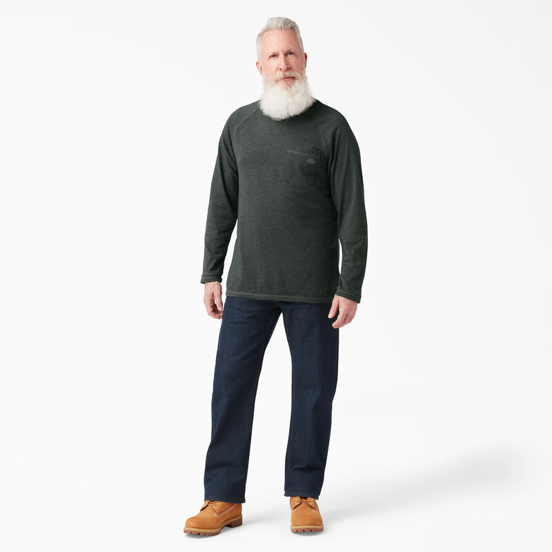 Dickies Cooling Long Sleeve Pocket T-Shirt Hunter Green Heather ID-mwi96yyc