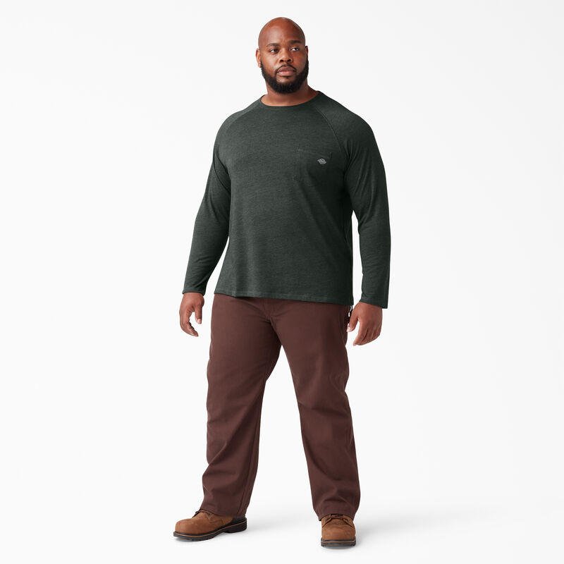 Dickies Cooling Long Sleeve Pocket T-Shirt Hunter Green Heather ID-mwi96yyc
