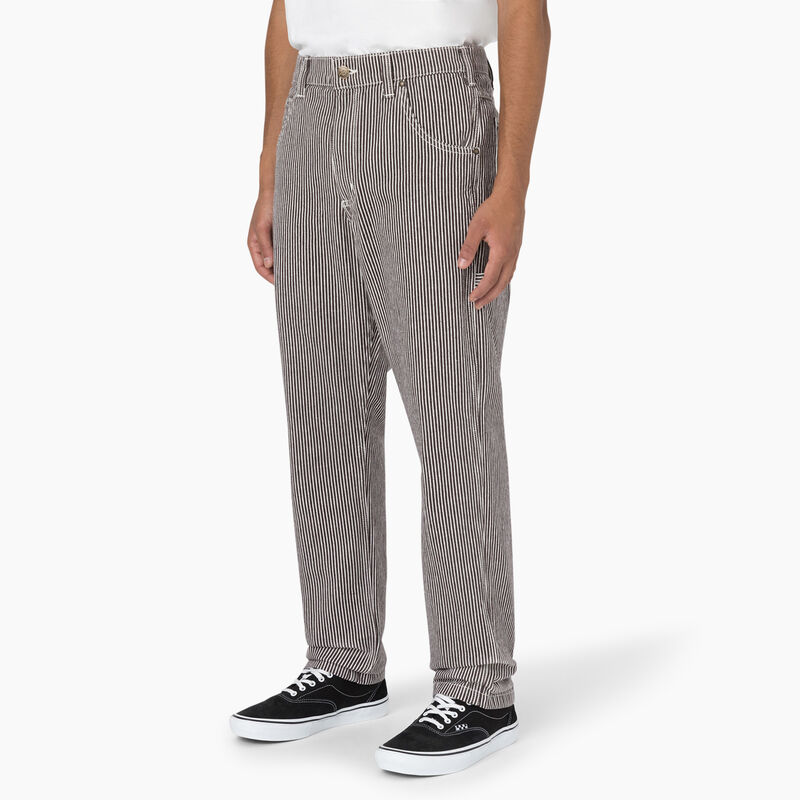 Dickies Garyville Regular Fit Hickory Stripe Carpenter Pants Ecru/Brown ID-n5vPuRqI