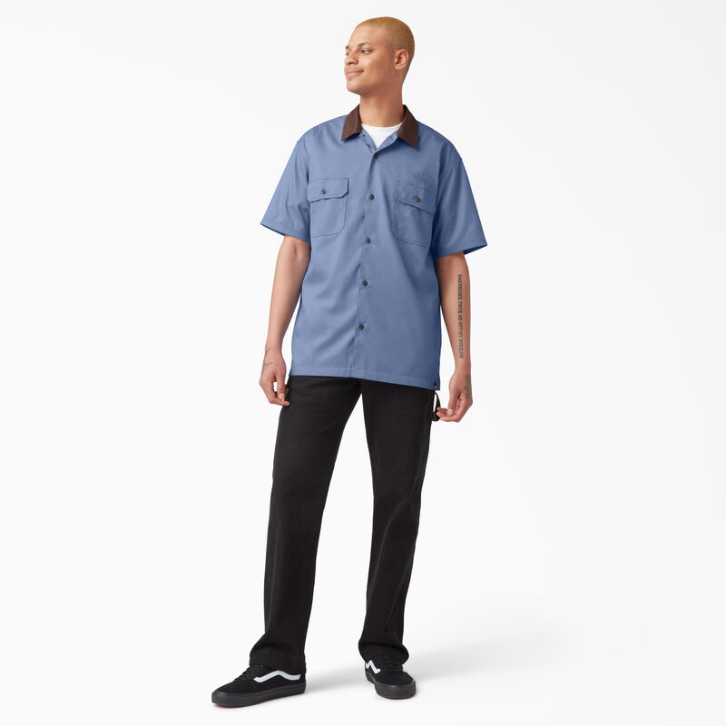 Dickies Vincent Alvarez Block Collar Work Shirt Gulf Blue ID-nA1oYRCL