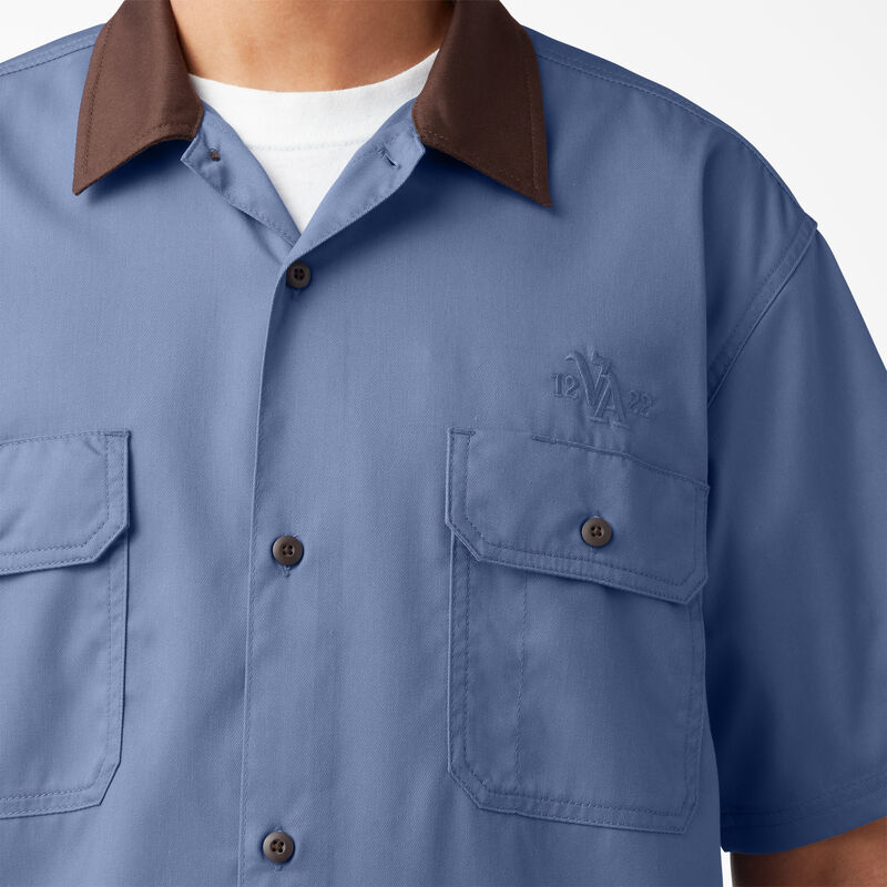 Dickies Vincent Alvarez Block Collar Work Shirt Gulf Blue ID-nA1oYRCL