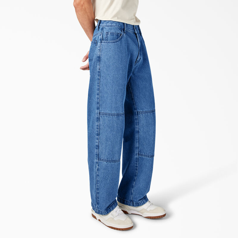 Dickies Loose Fit Double Knee Jeans Stonewashed Vintage Blue ID-nFdgIcoU