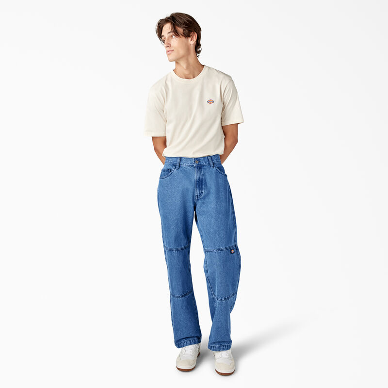 Dickies Loose Fit Double Knee Jeans Stonewashed Vintage Blue ID-nFdgIcoU