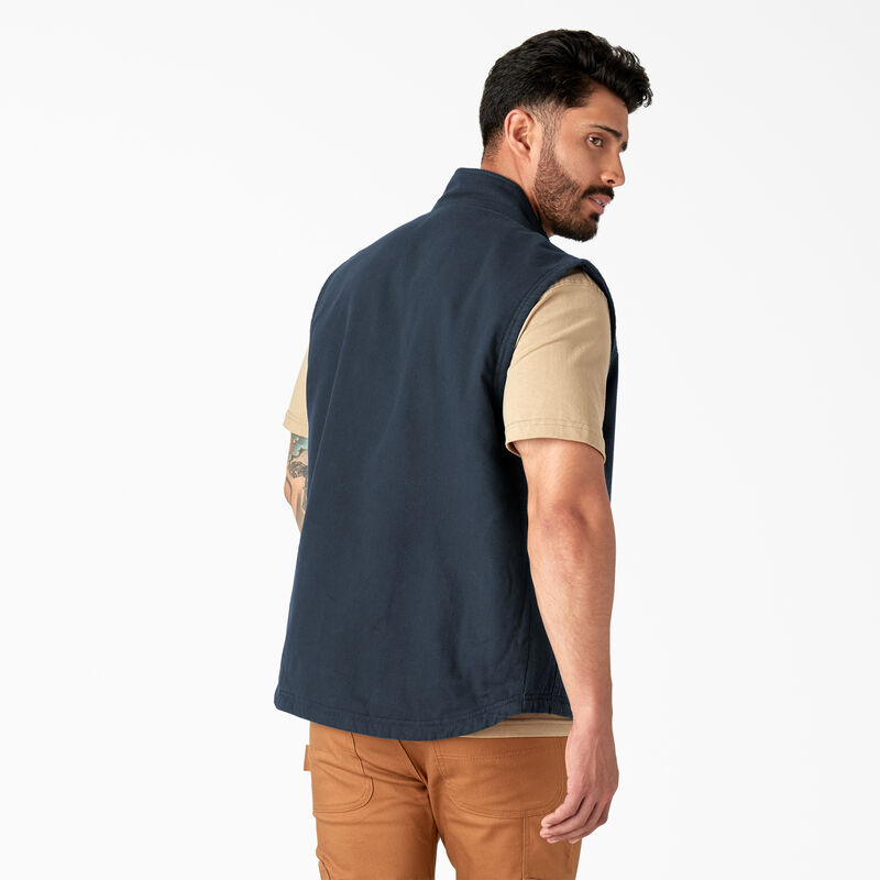 Dickies Duck Canvas High Pile Fleece Lined Vest Rinsed Dark Navy ID-nVBb7Dsg