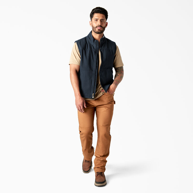 Dickies Duck Canvas High Pile Fleece Lined Vest Rinsed Dark Navy ID-nVBb7Dsg