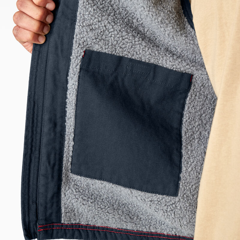 Dickies Duck Canvas High Pile Fleece Lined Vest Rinsed Dark Navy ID-nVBb7Dsg