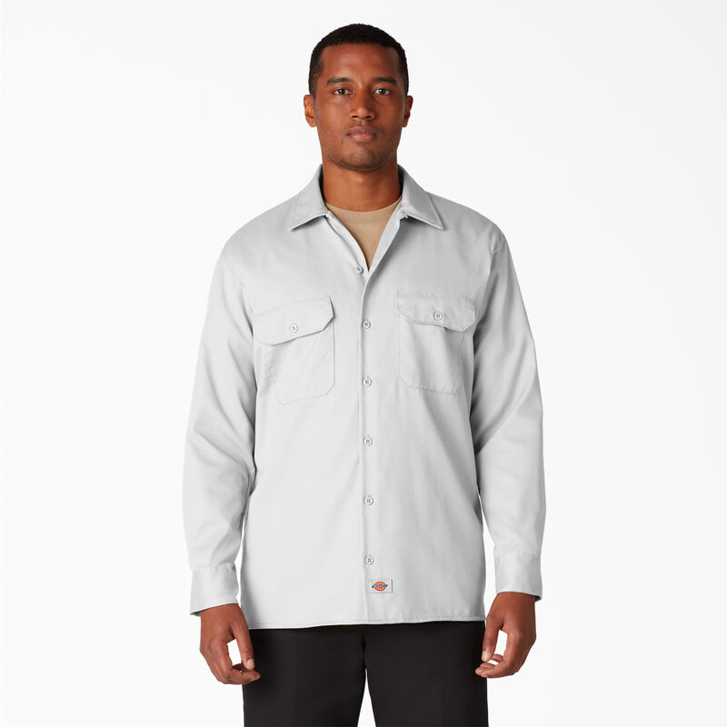 Dickies Long Sleeve Work Shirt White ID-njgEnbNS