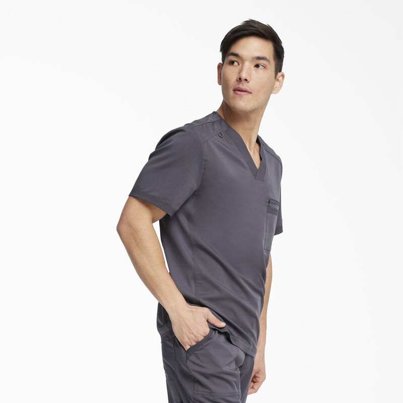 Dickies Men's Balance V-Neck Scrub Top Pewter Gray ID-o32dU33x