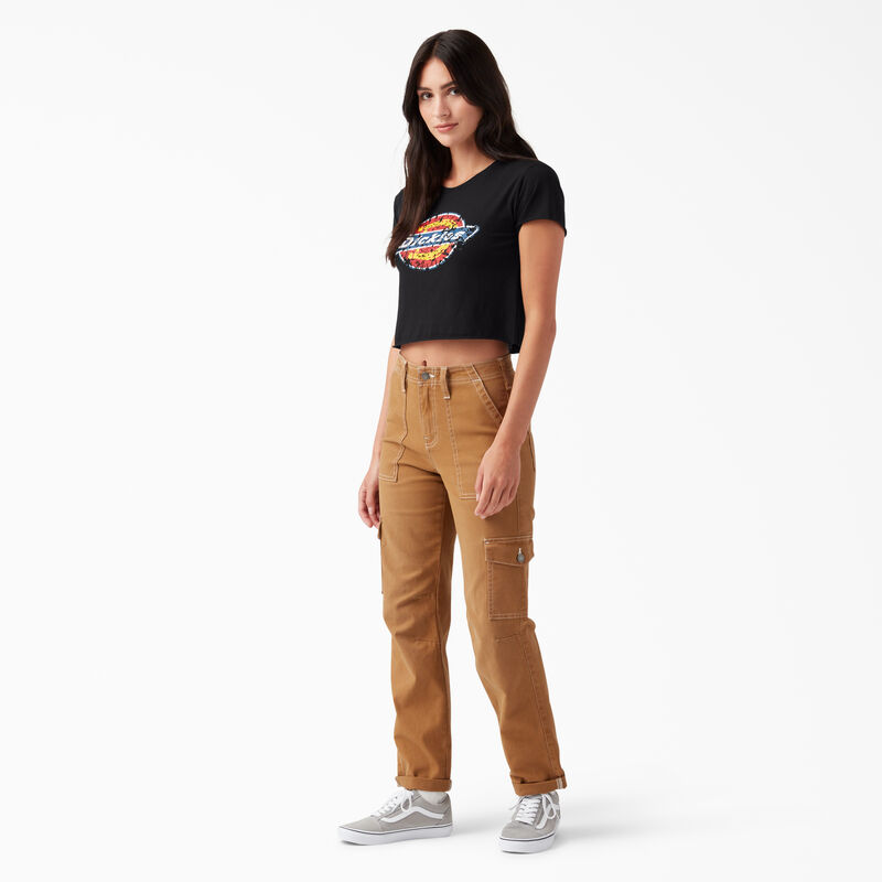 Dickies Distressed Logo Cropped T-Shirt Black ID-oOQ3nJXH