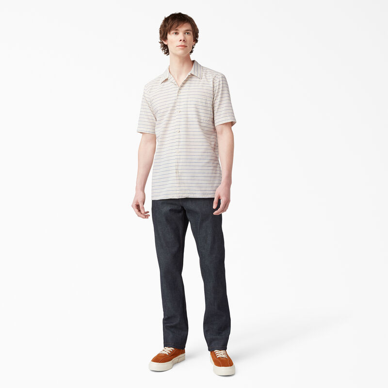 Dickies 1922 Short Sleeve Shirt Rinsed Blue Chambray ID-p36GGOT1