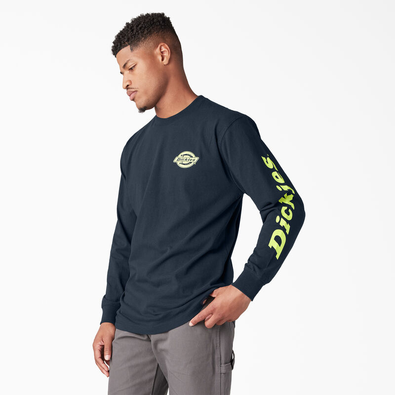 Dickies Long Sleeve Heavyweight Logo T-Shirt Dark Navy ID-p7DLxxUo