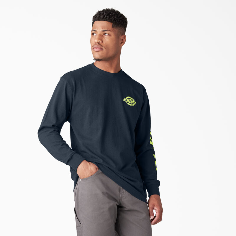Dickies Long Sleeve Heavyweight Logo T-Shirt Dark Navy ID-p7DLxxUo