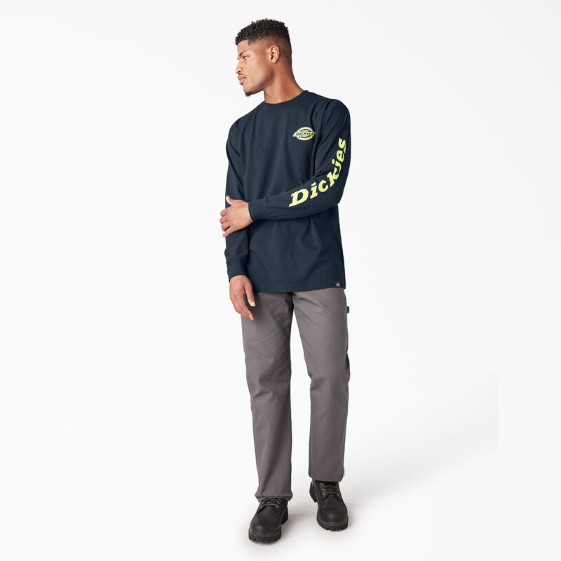 Dickies Long Sleeve Heavyweight Logo T-Shirt Dark Navy ID-p7DLxxUo